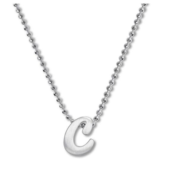 Alex Woo Sterling Silver ‘C’ Initial Pendant Necklace NY Designer Luxury Fashion - Picture 5 of 16